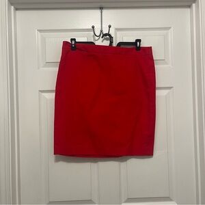 J. Crew Vibrant Red Pencil Skirt